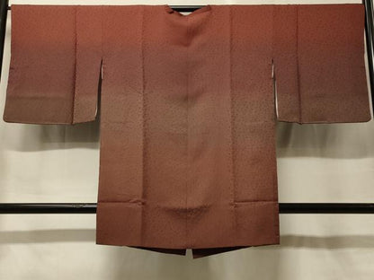平和屋着物＃道行コート　ふくれ織　小花地紋　暈し染め　正絹　逸品　CABF9162in
