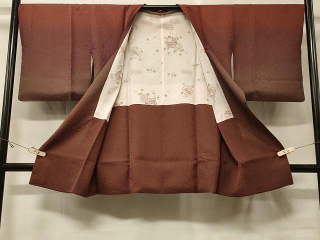 平和屋着物＃道行コート　ふくれ織　小花地紋　暈し染め　正絹　逸品　CABF9162in