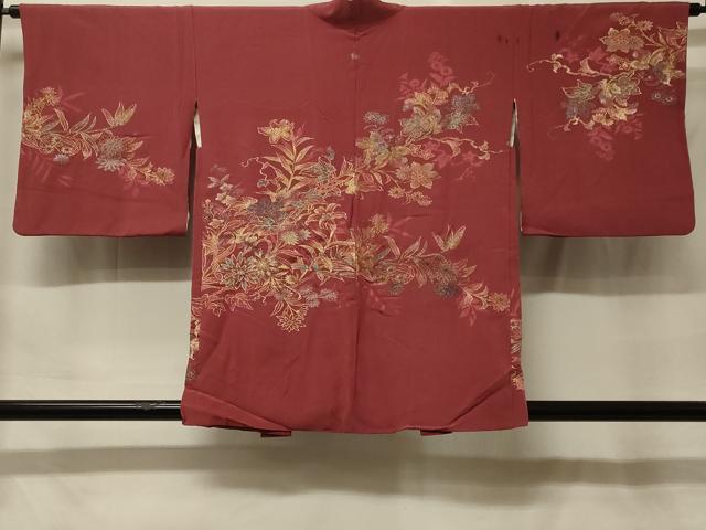 平和屋着物＃羽織　寿光織　草花文　金銀糸　正絹　逸品　CABF9163in