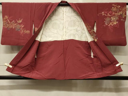 平和屋着物＃羽織　寿光織　草花文　金銀糸　正絹　逸品　CABF9163in