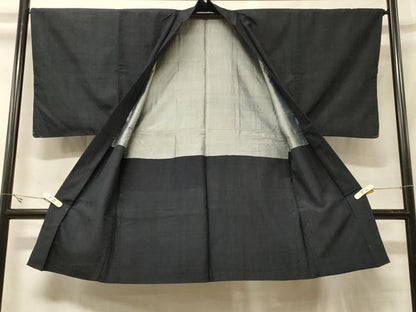 平和屋着物＃男性　長羽織　紬地　霞文　正絹　逸品　CABF9164in
