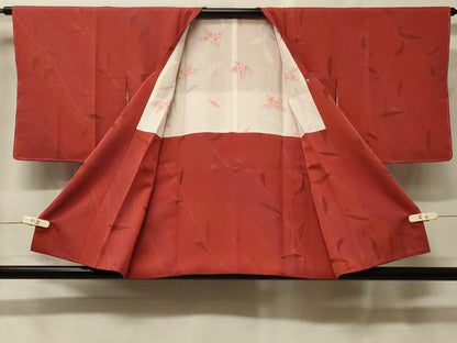平和屋着物＃道行コート　地紋起こし　枝葉文　正絹　逸品　CABF9169in