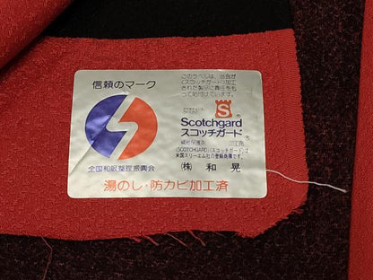 平和屋着物＃道行コート　リバーシブル　斜線文　暈し染め　黒地　反端付き　正絹　逸品　未使用　CABF9171in