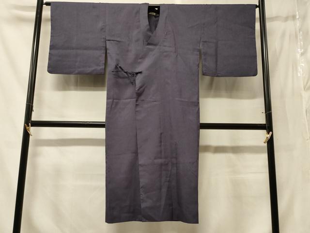 平和屋着物＃道中着　色無地　単衣　鳩羽色　ロング丈　洗える着物　CABF9172in