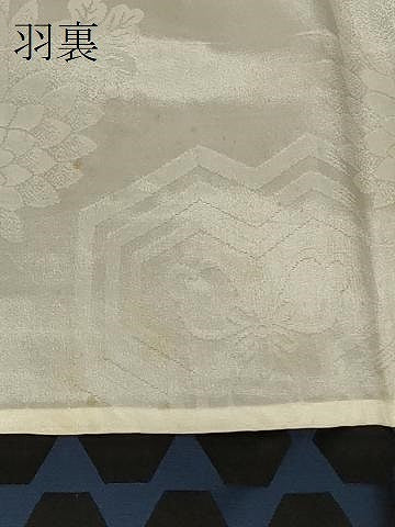 平和屋着物＃道行コート　雨コート　単衣　亀甲文　ロング丈　正絹　逸品　CABF9183in