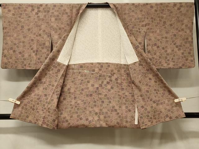 平和屋着物＃道行コート　石畳文　正絹　逸品　CABF9187in