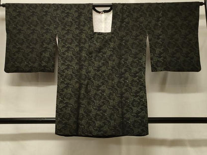 平和屋着物＃道行コート　寿光織　草花文　正絹　逸品　CABF9195in