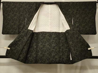 平和屋着物＃道行コート　寿光織　草花文　正絹　逸品　CABF9195in