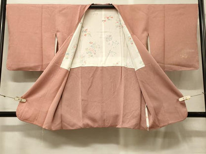 平和屋着物＃道行コート　駒刺繍　花籠文　金銀彩　正絹　逸品　CABF9197in