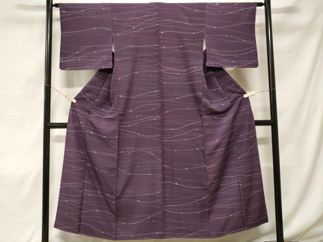 平和屋着物■上質な小紋 横段丸文 正絹 逸品 CABF9201ev