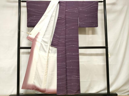 平和屋着物■上質な小紋 横段丸文 正絹 逸品 CABF9201ev