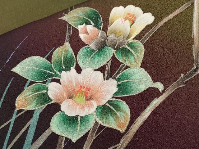 平和屋着物■訪問着　誰が袖枝花文　暈し染め　金彩　正絹　逸品　CABF4268ev 平和屋着物□訪問着 誰が袖枝花文 暈し染め 金彩 正絹 逸品 CABF4268ev