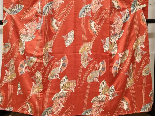平和屋着物■豪華振袖 扇面吉祥花蝶文 金彩 正絹 逸品 CABF9210ev