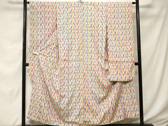 平和屋着物■豪華振袖 お召地 矢羽文 正絹 逸品 CABF9211ev
