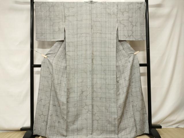 平和屋着物■上質な小紋 格子幾何学文 正絹 逸品 CABF9224ev