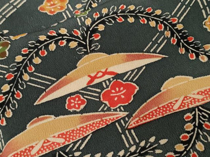 平和屋着物■上質な小紋 型染め 天井花蝶文 正絹 逸品 未使用 CABF9225ev