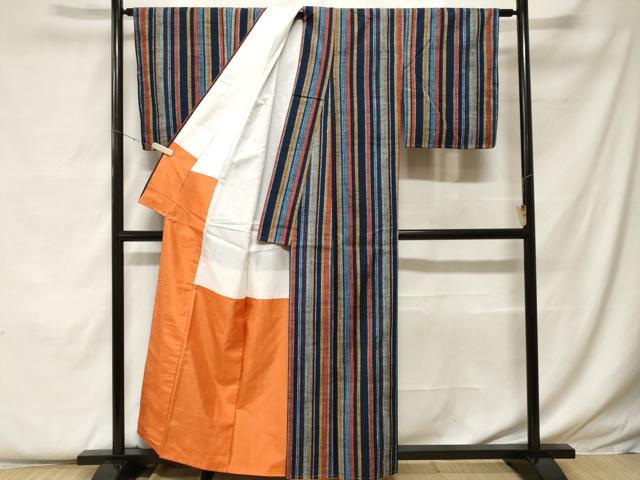 平和屋着物■上質な紬　間道　正絹　逸品　未使用　CABF9227ev