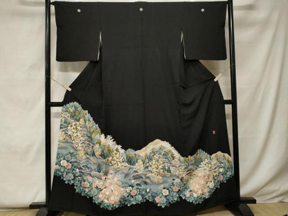 平和屋着物■豪華黒留袖　作家物　御所解　暈し染め　正絹　逸品　CABF9231ev