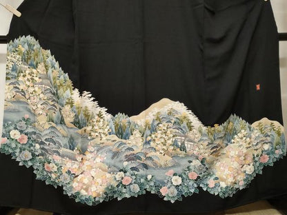 平和屋着物■豪華黒留袖　作家物　御所解　暈し染め　正絹　逸品　CABF9231ev
