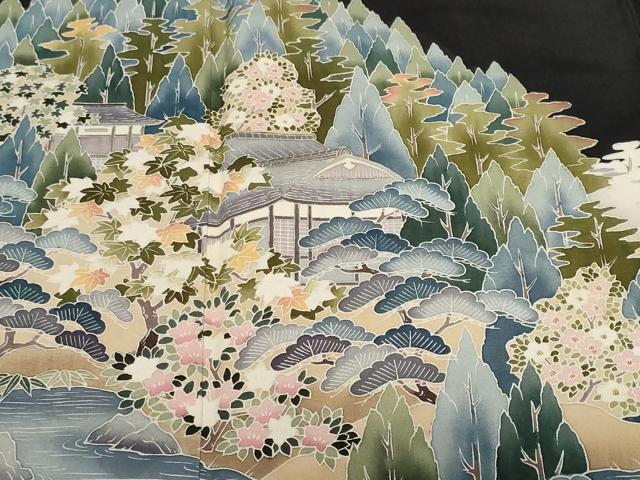 平和屋着物■豪華黒留袖　作家物　御所解　暈し染め　正絹　逸品　CABF9231ev