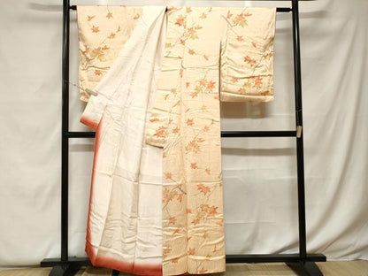 平和屋着物■上質な小紋　枝楓文　暈し染め　正絹　逸品　CABF9235ev