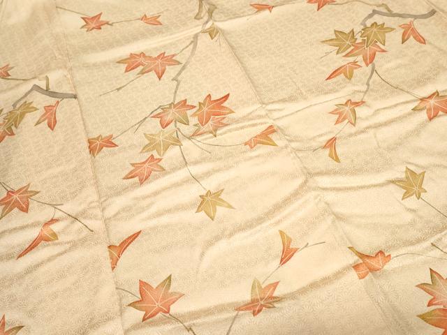 平和屋着物■上質な小紋　枝楓文　暈し染め　正絹　逸品　CABF9235ev
