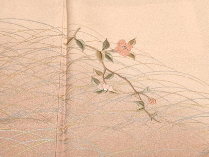 平和屋着物■訪問着　刺繍　芝草枝花文　暈し染め　金銀彩　正絹　逸品　CABF9237ev