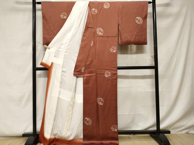 平和屋着物■上質な小紋　草花丸文　正絹　逸品　CABF9242ev