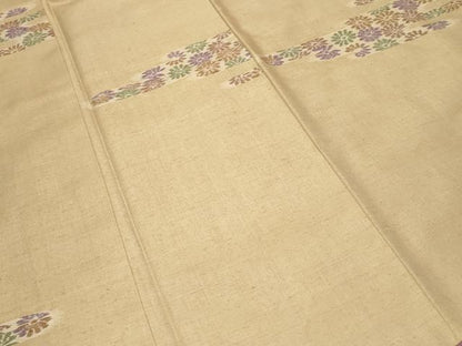 平和屋着物■上質な紬　エ霞菊文　正絹　逸品　CABF9244ev