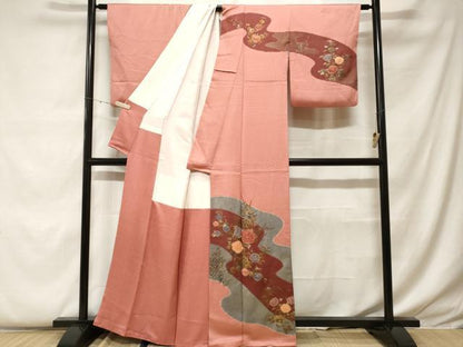 平和屋着物■訪問着　作家物　絞り　道長枝花文　暈し染め　金彩　正絹　逸品　CABF9245ev