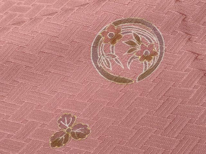 平和屋着物■上質な小紋　吉祥花丸文　金彩　正絹　逸品　CABF9249ev