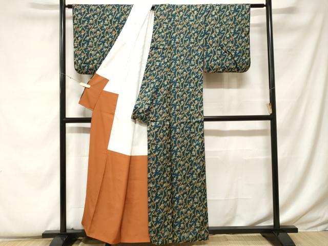 平和屋着物■上質な小紋 立涌枝梅文 正絹 逸品 CABF9250ev