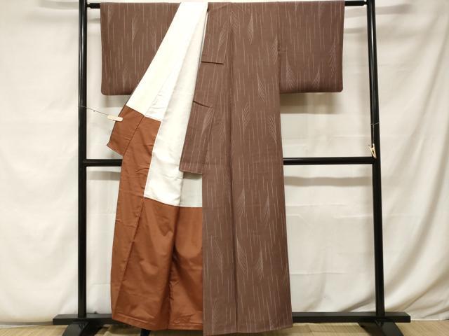 平和屋着物■上質な小紋　御召縮緬　芒　正絹　逸品　CABF9252ev