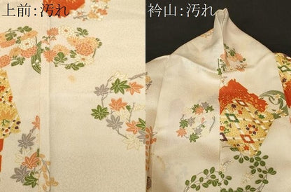 平和屋着物■上質な小紋 破れ色紙重ね吉祥花文 金彩 正絹 逸品 CABF9253ev