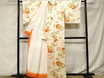 平和屋着物■上質な小紋 破れ色紙重ね吉祥花文 金彩 正絹 逸品 CABF9253ev