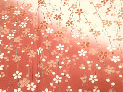 平和屋着物■訪問着　枝垂れ花文　暈し染め　金彩　正絹　逸品　CABF9254ev