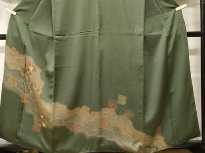 平和屋着物■訪問着　刺繍　道長宝尽くし文　源氏香　暈し染め　金彩　正絹　逸品　CABF9268ev