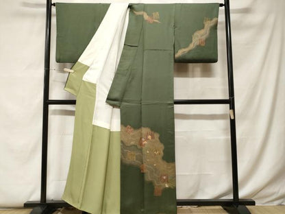 平和屋着物■訪問着　刺繍　道長宝尽くし文　源氏香　暈し染め　金彩　正絹　逸品　CABF9268ev