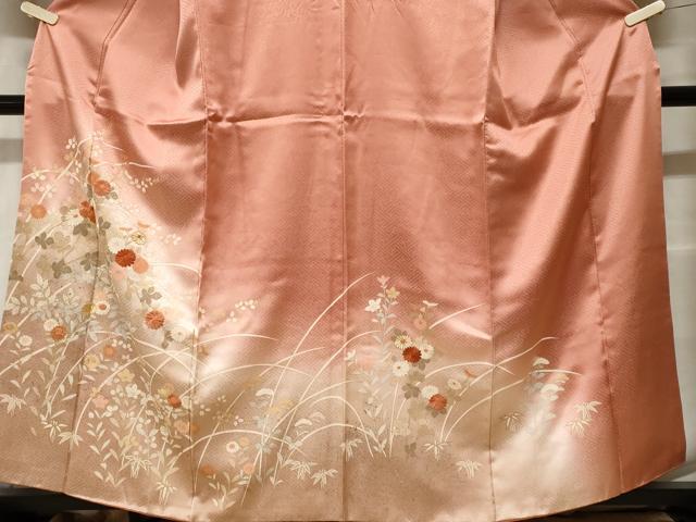 平和屋着物□訪問着 駒刺繍 枝花文 暈し染め 金彩 正絹