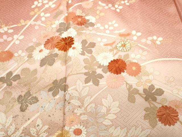 平和屋着物■訪問着　駒刺繍　枝花文　暈し染め　金彩　正絹　逸品　CABF9269ev