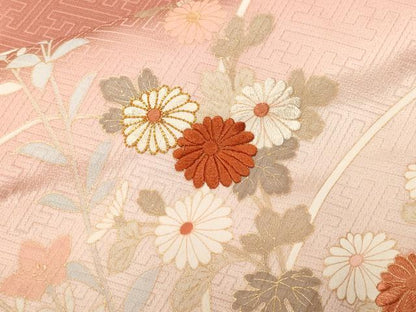 平和屋着物■訪問着　駒刺繍　枝花文　暈し染め　金彩　正絹　逸品　CABF9269ev
