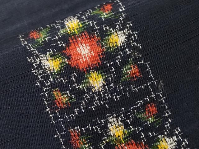 平和屋着物■上質な紬　幾何学花文　正絹　逸品　CABF9272ev