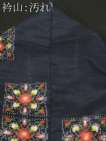 平和屋着物■上質な紬　幾何学花文　正絹　逸品　CABF9272ev
