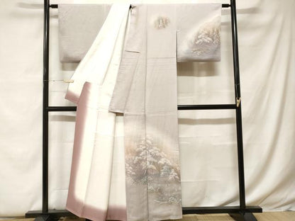 平和屋着物■訪問着　風景文　暈し染め　金彩　正絹　逸品　CABF9273ev