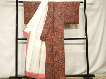 平和屋着物■上質な小紋　辻が花　金彩　正絹　逸品　CABF9275ev
