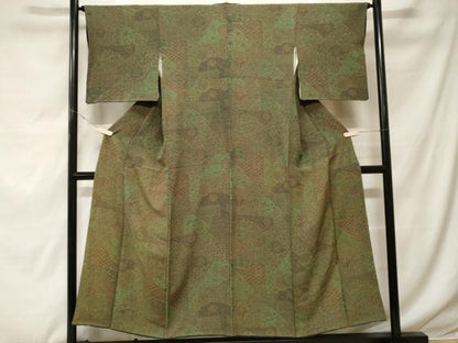 平和屋着物■上質な小紋 切嵌更紗花蝶文 正絹 逸品 CABF9284ev