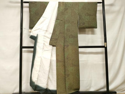 平和屋着物■上質な小紋 切嵌更紗花蝶文 正絹 逸品 CABF9284ev