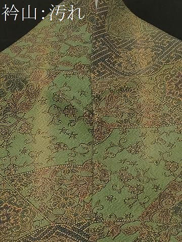 平和屋着物■上質な小紋 切嵌更紗花蝶文 正絹 逸品 CABF9284ev