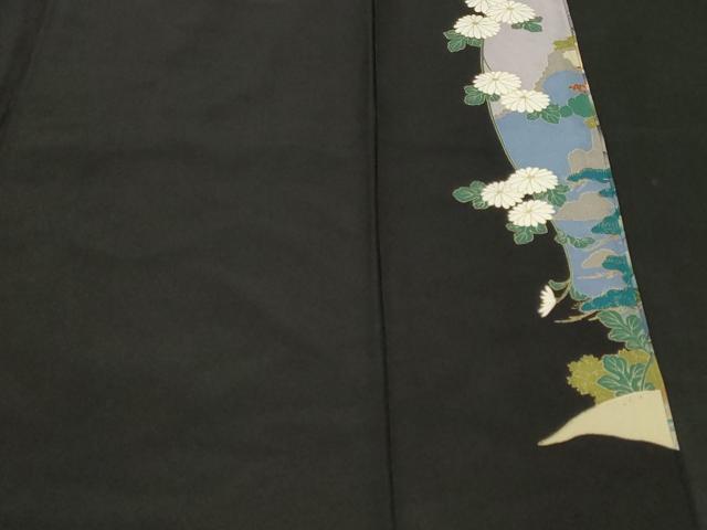 平和屋着物■豪華黒留袖　駒刺繍　萬寿染　御所解文　正絹　逸品　CABF9288ev