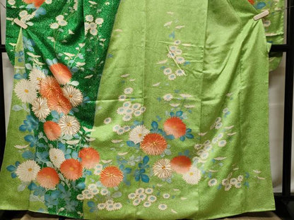 平和屋着物■豪華振袖　駒刺繍　枝菊文　暈し染め　金彩　正絹　逸品　CABF9289ev